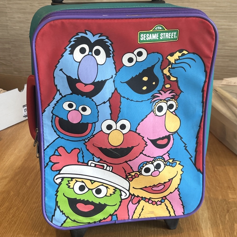 Sesame Street Suitcase/Overnight Bag/Carry On With Wheels Elmo Cookie Monster